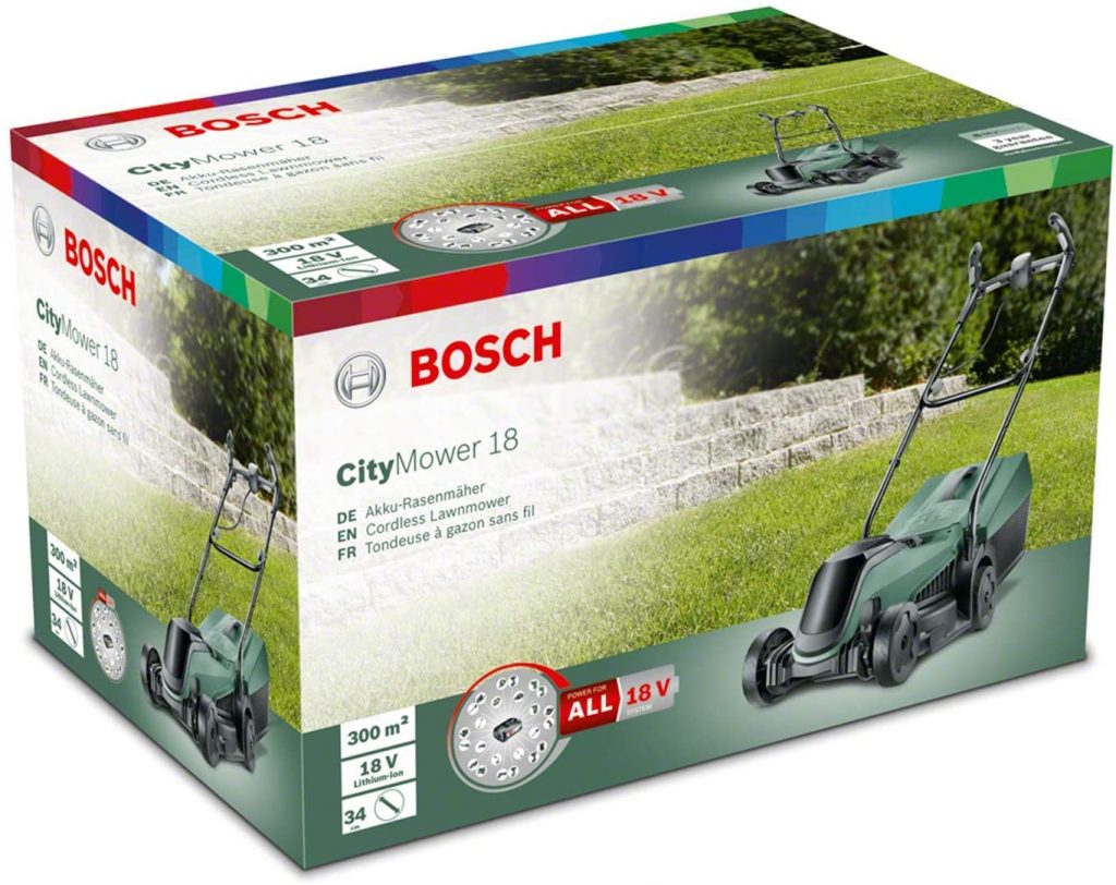deal tondeuse à gazon sans fil Bosch - CityMower 18