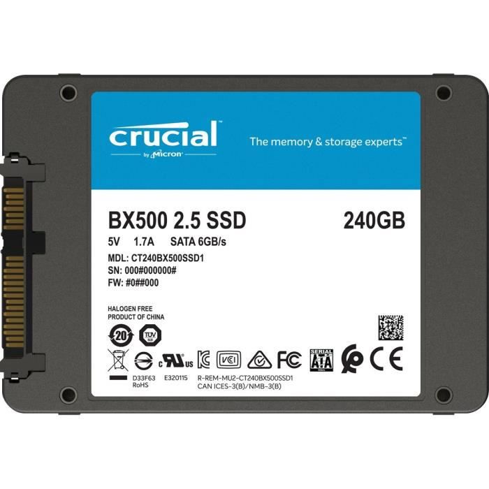 CRUCIAL - Disque SSD Interne - BX500