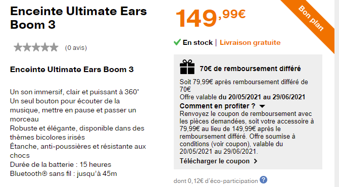 ODR Ultimate Ears Boom 3