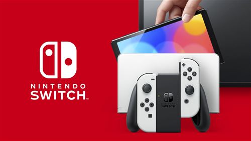 Nintendo Switch OLED + station d'accueil + manettes Promo