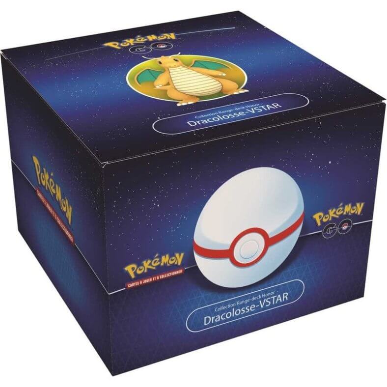 Pokemon - Cofanetto Premium GO Dracolosse V-Star (Versione Francese) Con 9 Booster E Scatola Pokéball