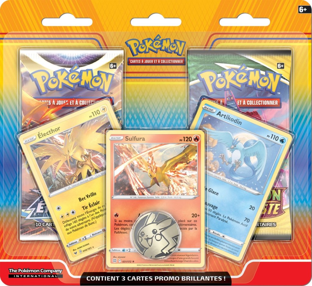 Cartes Pokémon pack 2 boosters janvier 2023