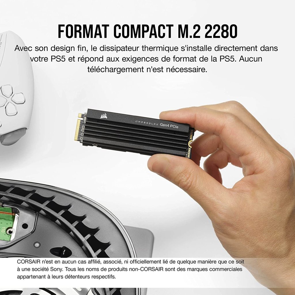 SSD interne optimisé PS5 Corsair MP600 Pro LPX 1TB