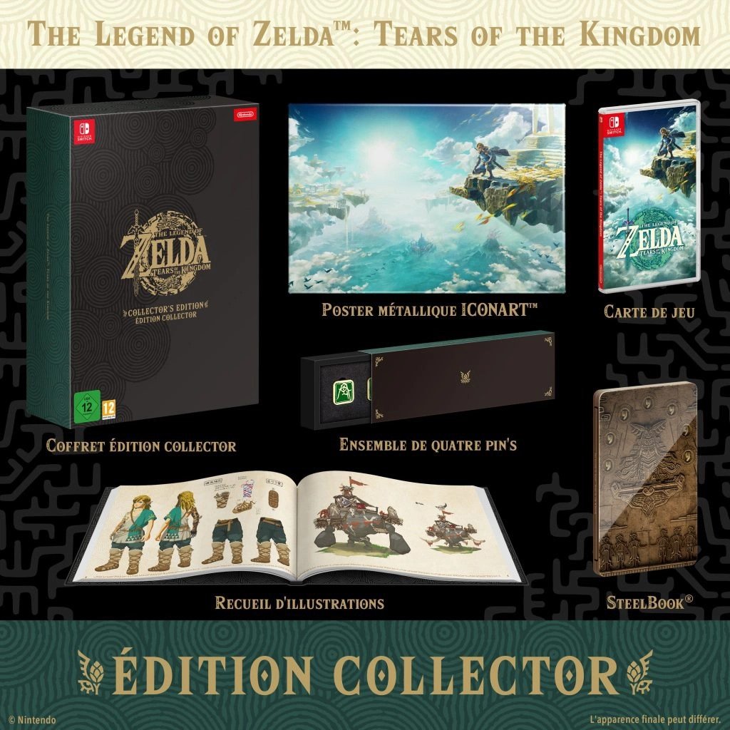 Contenu de The Legend Of Zelda - Tears of the Kingdom édition Collector sur Nintendo Switch