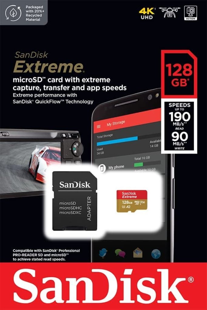 SanDisk 128 Go Extreme Carte Mémoire MicroSDXC en promo