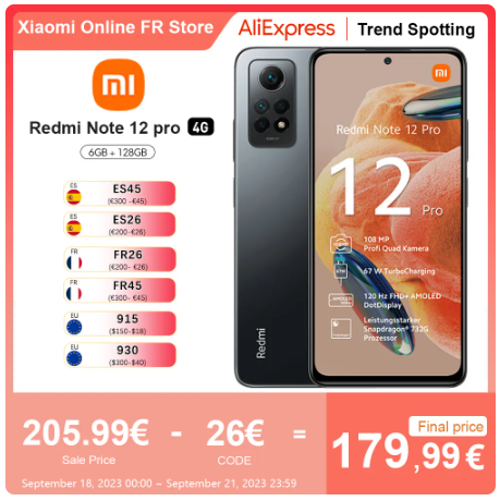 Xiaomi-Téléphone Redmi Note 12 Pro en promotion