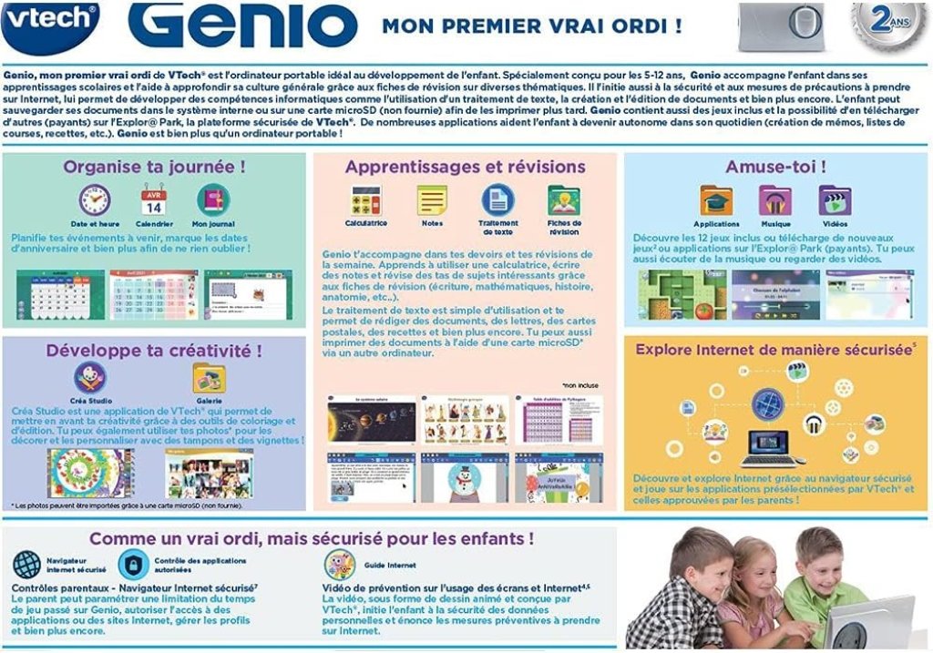 VTech Genio - Mon premier vrai ordi, ordinateur pour enfant 5-12