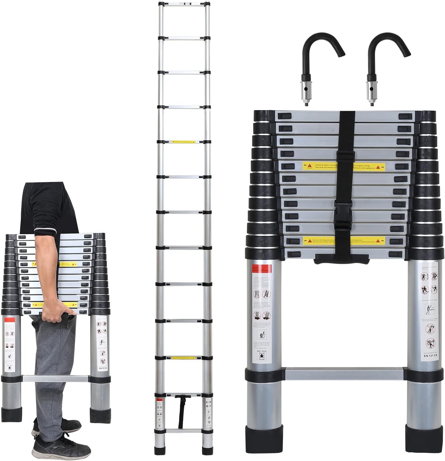 Echelle Telescopique, échelle Pliable, 3,8 mètre(s), EN 131, Charge  maximale: 150 kg