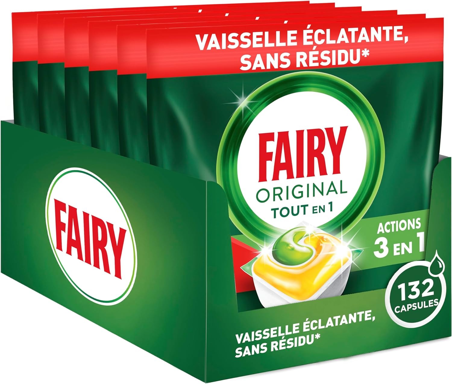 Fairy Platinum Plus Tablettes Lave-vaisselle All In One, Original, 58 Capsules