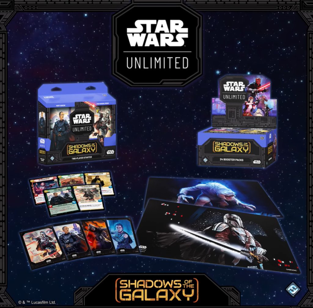 Découvrez les coffrets Star Wars Unlimited Ombres de la Galaxie qui sortiront en juillet 2024.