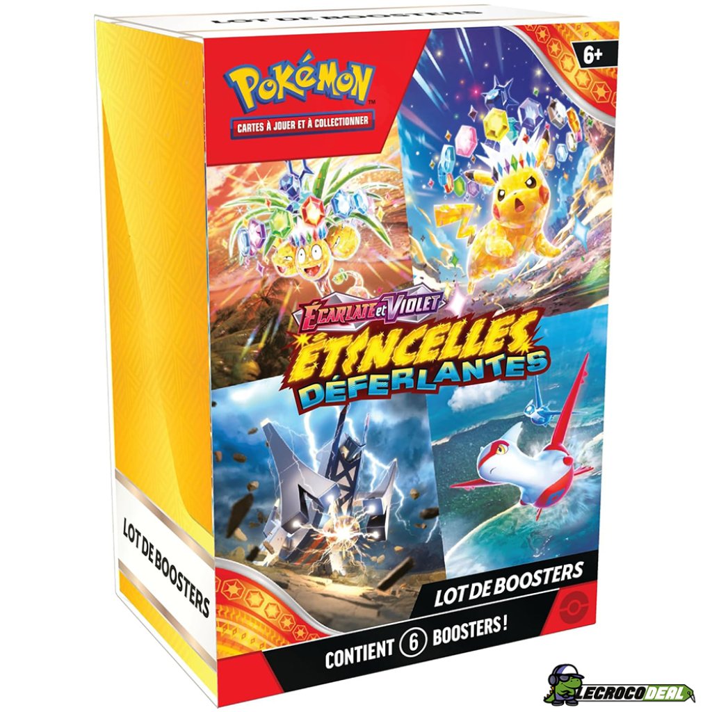 Coffret JCC Pokémon Bundle 6 Boosters EV08 Étincelles Déferlantes avec Pikachu