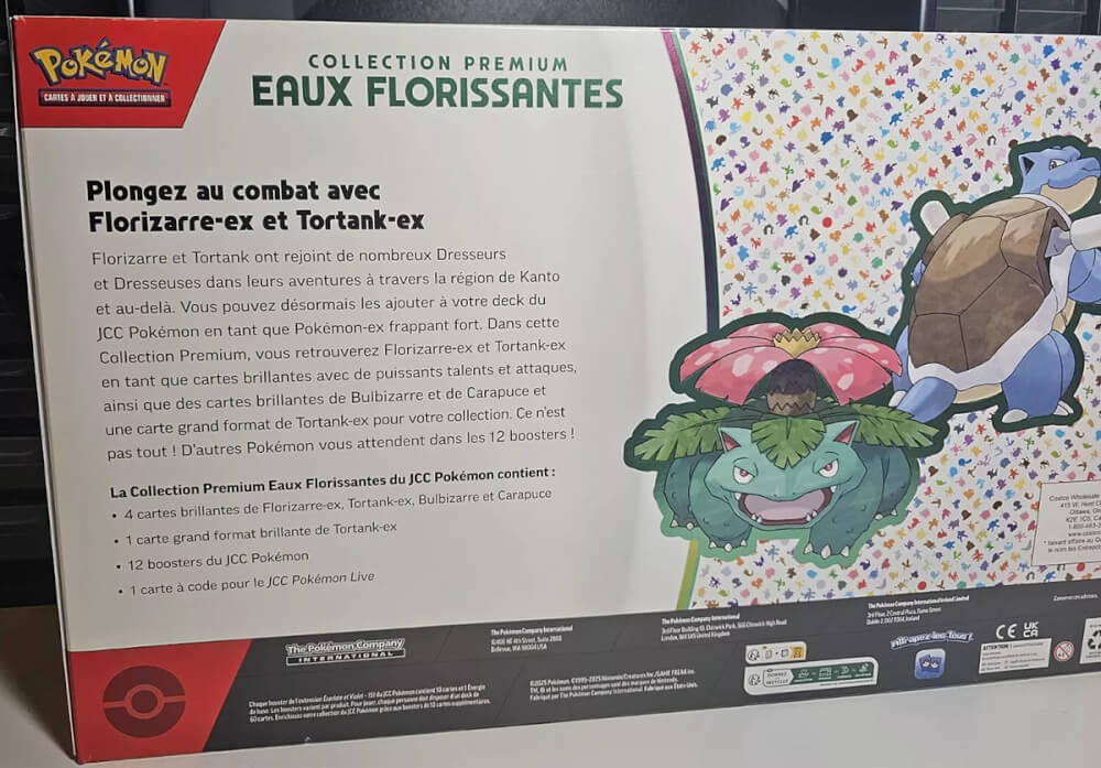 Photo de l'arrière du coffret FR Pokémon EV3.5 151 Eaux Florissantes