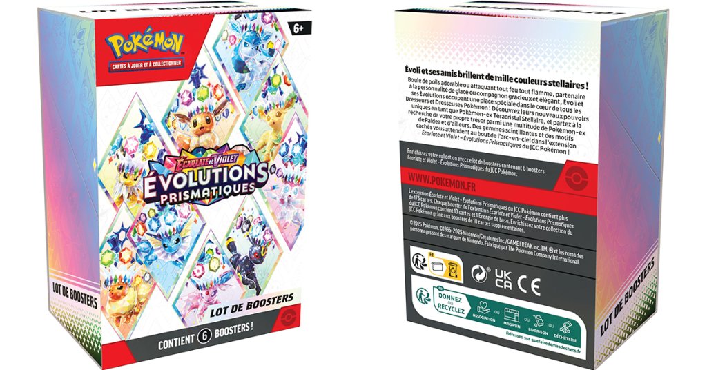 Coffret Pokémon évolutions prismatiques Bundle lot de 6 boosters