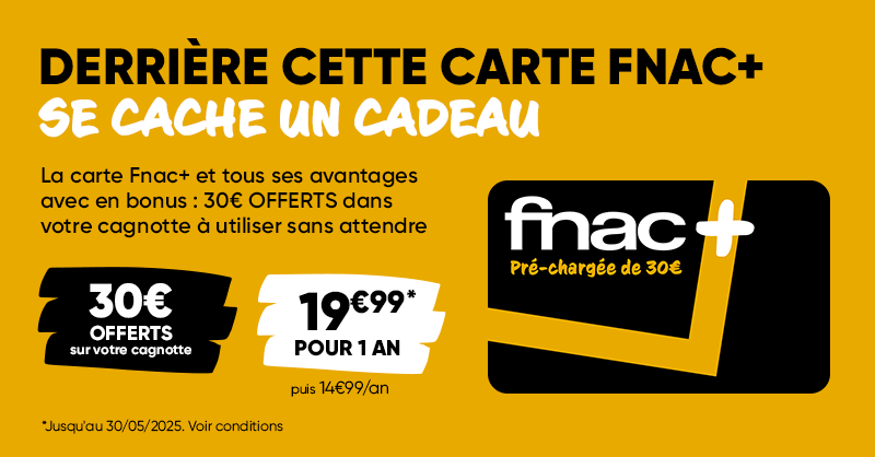 carte fnac+ jackpot : Carte Fnac+ préchargée avec 30€ sur le compte fidélité