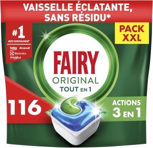 Pack XXL de 116 tablettes de lave-vaisselle Fairy à 14,99€ sur Amazon