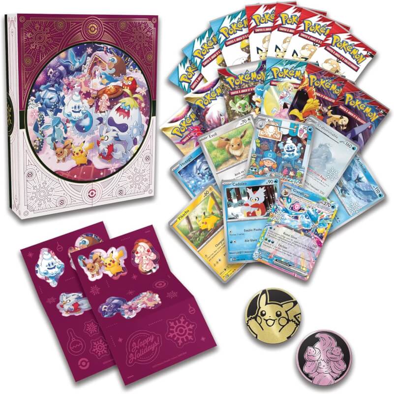 Contenu du Calendrier des Fêtes 2025 du JCC Pokémon