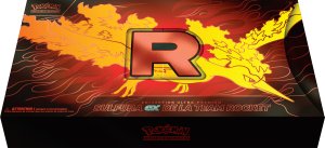 Leak du coffret Pokémon Ultra-Premium de Sulfura-ex de la Team Rocket 2025