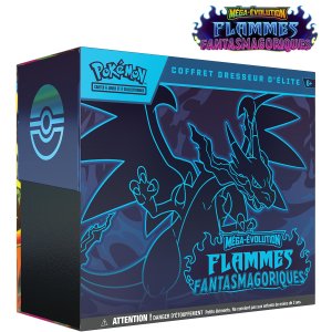 Coffret Pokémon ETB dresseur d'élite Méga-Évolution – Flammes Fantasmagoriques