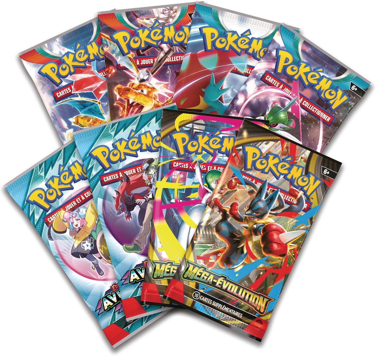 Boosters contenus dans le Coffret Pokémon Collection Premium Méga-Florizarre-ex (8 boosters)
