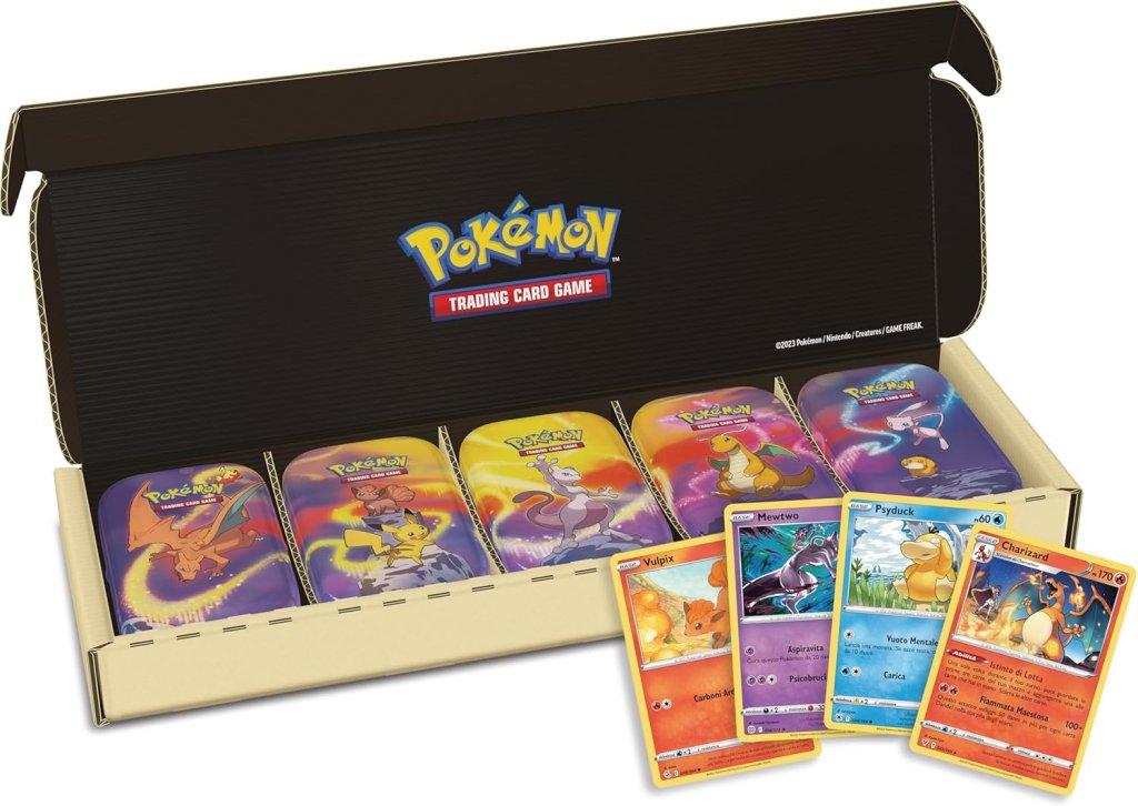 coffret Pokémon italien exclu Amazon Italie Pouvoir de Kanto Tins