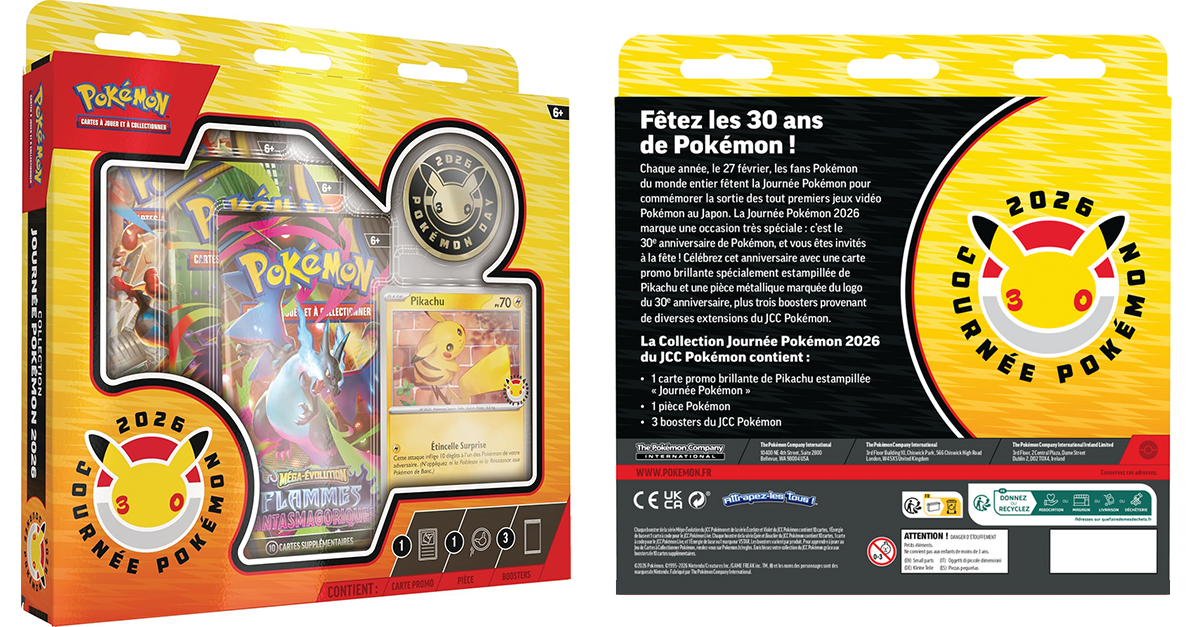 Visuel du coffret Journée Pokémon 2026 30 ans : contenu, prix d'achat et disponibilité