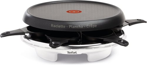 Appareil à raclette Tefal RE151110, 6 coupelles, 3-en-1, raclette, plancha, crêpier