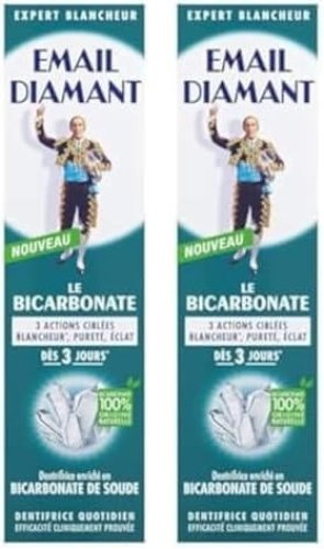 Email Diamant Aérosol Bicarbonate – Lot de 2 dentifrices (2 x 75ml)