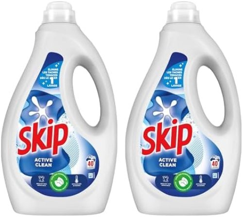 (Prime) Skip – Lessive Liquide Active Clean – Lot de 2 – 2 x 40 lavages