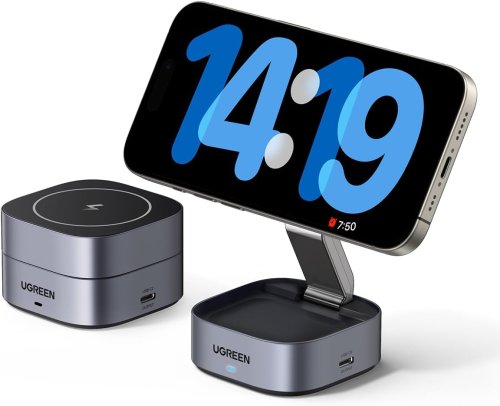 UGREEN Zapix – Chargeur Induction Magsafe 2-en-1 , Qi 7.5W iPhone, 5W AirPods