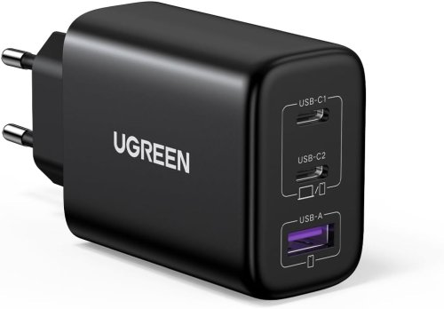 UGREEN 65W – Chargeur rapide 3 ports ( 2 USB-C + USB-A)