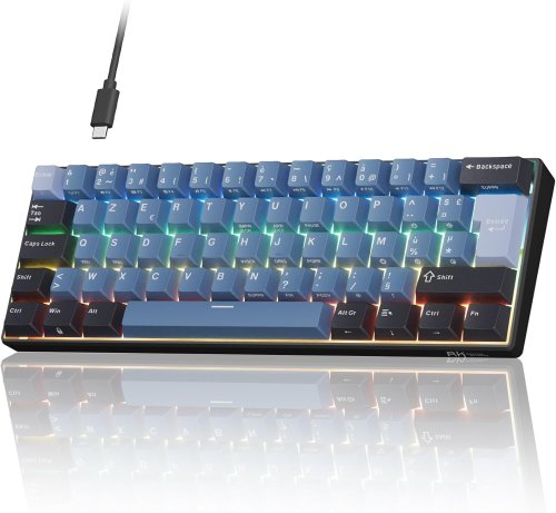 Clavier Gamer magnétique RK ROYAL KLUDGE C61 HE – AZERTY Filaire, 60%,8 000 Hz, 0,01 mm