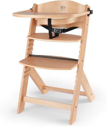 Kinderkraft ENOCK – Chaise haute évolutive 3 en 1 en bois naturel bébé / enfant