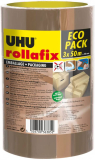 UHU Rollafix – Rubans adhésif d’emballage brun, lot 3 rubans 50m x 50mm