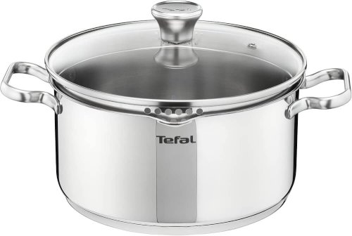 Tefal – Faitout en inox 24 cm– Induction – Couvercle filtrant en verre