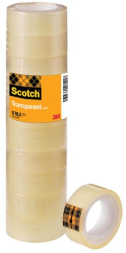 10 rouleaux de Scotch 508 transparent (15 mm x 10 m)