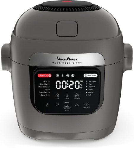 Moulinex Multicook & Fry – Multicuiseur et Air fryer intégré, 12programmes, 6L à 99,99€