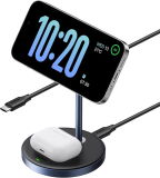 UGREEN MagFlow – Chargeur induction iPhone 2 en 1 Qi (compatible avec MagSafe)