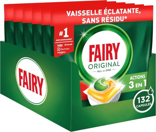 Fairy Original – 132 tablettes lave-vaisselle Tout-en-1 (22×6)