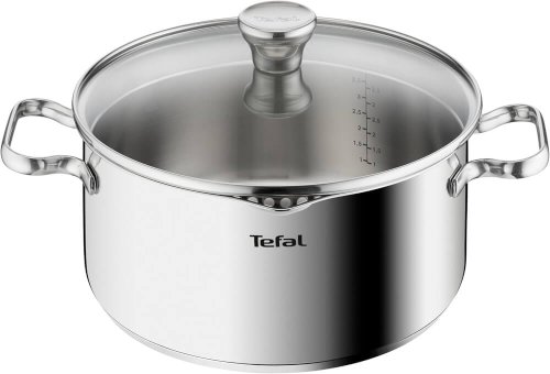 (Prime) Tefal Faitout 24 cm – Induction – Acier inoxydable – Couvercle filtrant en verre