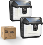 Philips – Lot de 2 lampes solaires étanches pour extérieur, avec détecteur -120 LEDs, 240 lumens