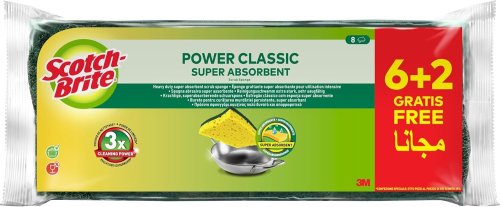 Scotch Brite Classic – Éponge vaisselle grattante, 6 + 2 gratuites à 2,99€