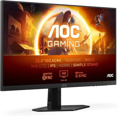 Ecran gaming 24” AOC 24G4XED – FHD 180 Hz, 1 ms, FreeSync Prem., G-Sync