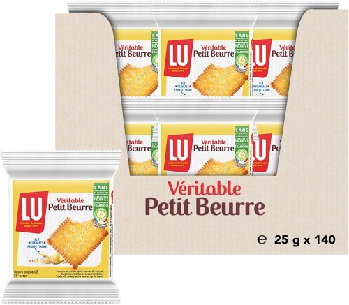 LU – Véritable Petit Beurre – Lot de 140 sachets de 25 g (3 biscuits)