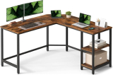 VASAGLE – Bureau d’ordinateur en forme de L, 138 x 138 x 76 cm