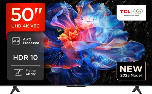 TCL TV LED 50&Prime; 50V6C – 4K HDR, Smart TV, Google TV, Dolby Audio, Motion Clarity