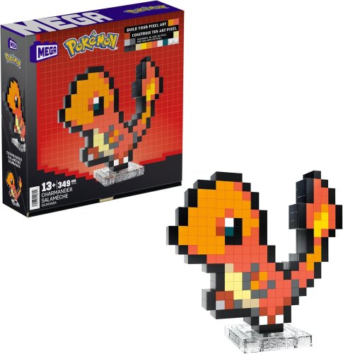 Mega Pokémon –  Figurine articulée Salamèche 15 Cm (style rétro pixélisé) à 11,99€