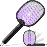 WOCVRYY Raquette-Moustique électrique pliable 1800mAh 3 en 1