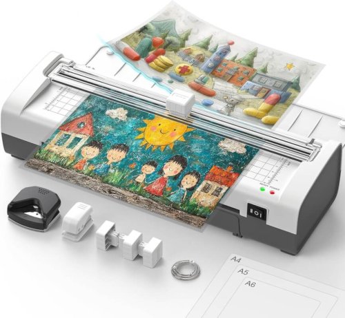 Ablemark – Plastifieuse thermique A4 12-en-1 avec massicot intégré et arrondisseur d’angle