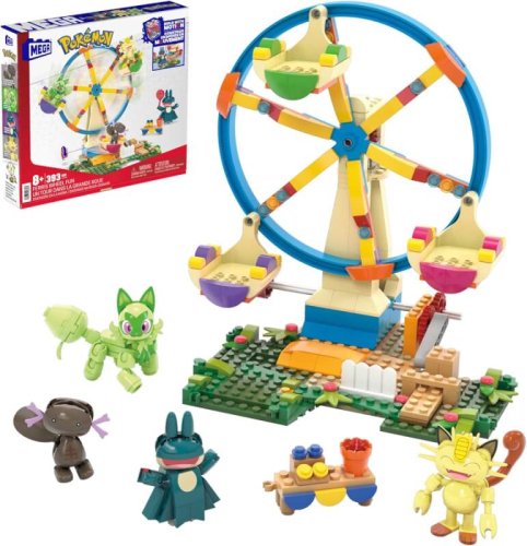 MEGA Pokémon – La Grande Roue avec les 4 figurines articulées, 393 pièces