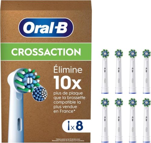 Oral-B Pro Cross Action – Pack De 8 brossettes pour brosse à dents électrique